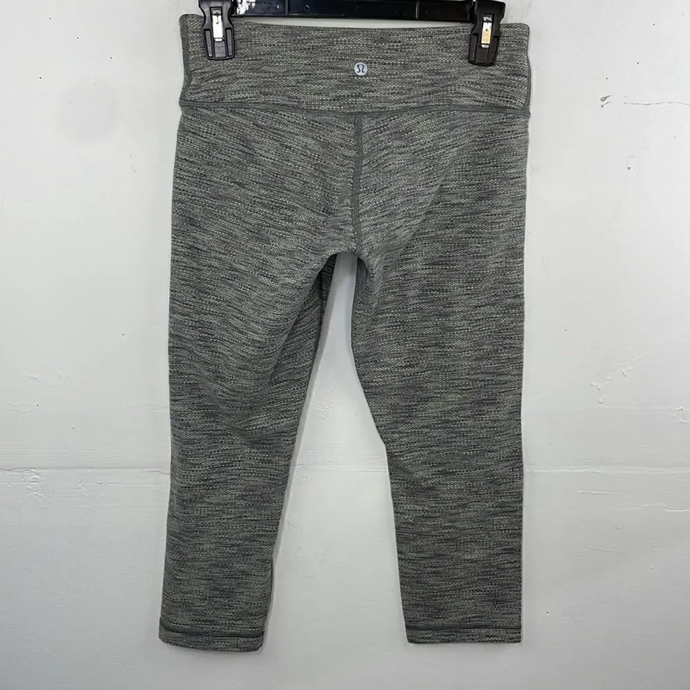 Lululemon Wunder Under Crop 6 Diamond Jacquard Space Dye Slate Clarity Yellow